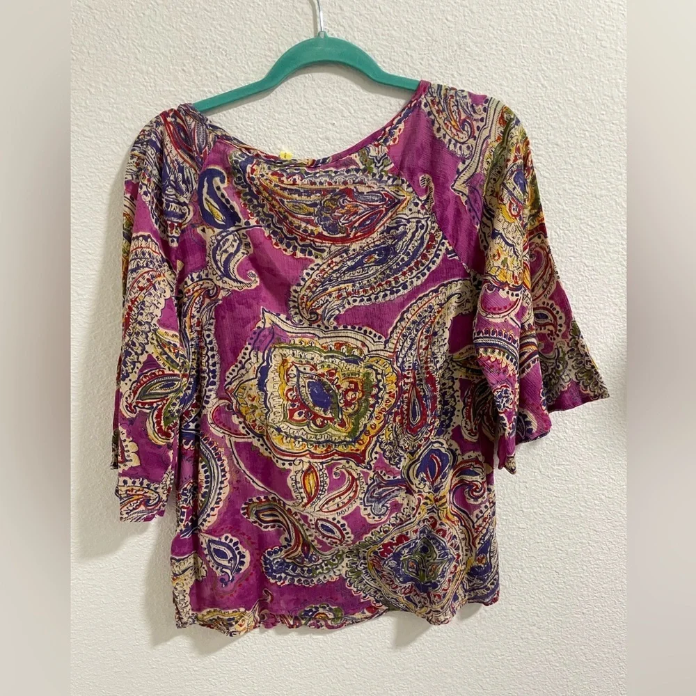 Ralph Lauren Purple Paisley Blouse